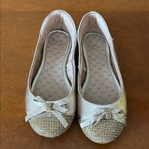 Bibi  Gold  Bow-Embellished Flats